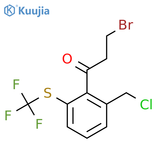 3-Bromo-1-(2-(chloromethyl)-6-(trifluoromethylthio)phenyl)propan-1-one structure