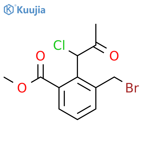 Methyl 3-(bromomethyl)-2-(1-chloro-2-oxopropyl)benzoate structure