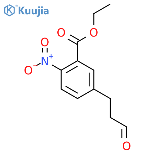 Ethyl 2-nitro-5-(3-oxopropyl)benzoate structure