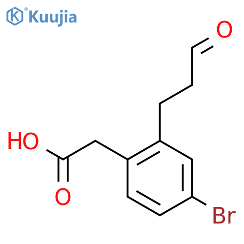 4-Bromo-2-(3-oxopropyl)phenylacetic acid structure