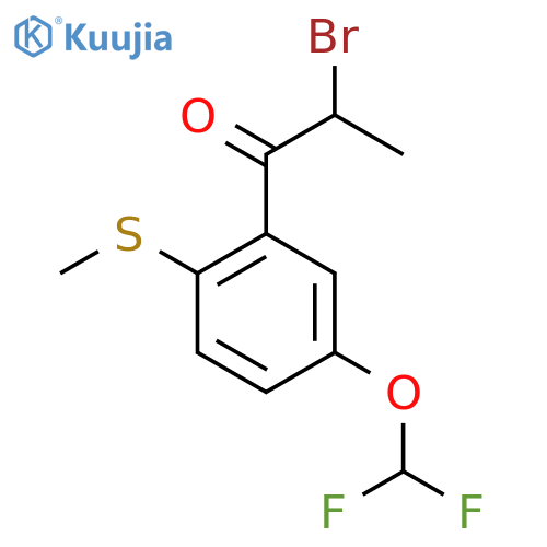 2-Bromo-1-(5-(difluoromethoxy)-2-(methylthio)phenyl)propan-1-one structure