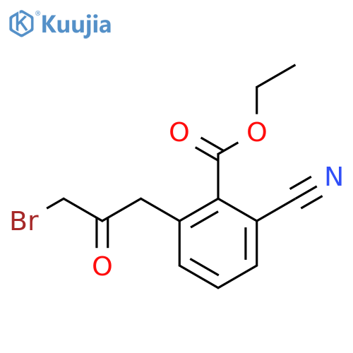Ethyl 2-(3-bromo-2-oxopropyl)-6-cyanobenzoate structure