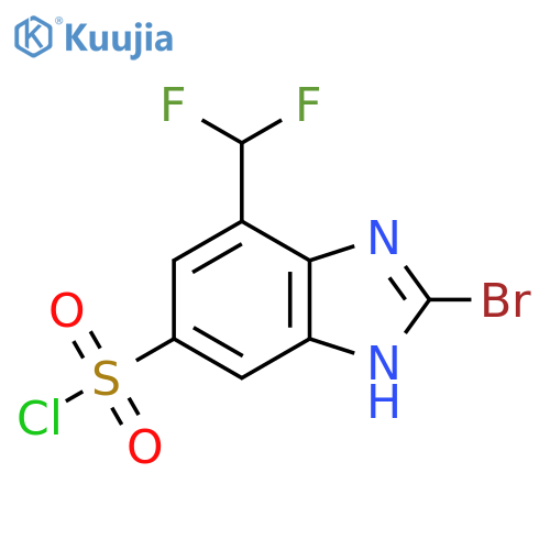 2-Bromo-4-difluoromethyl-1H-benzimidazole-6-sulfonyl chloride structure