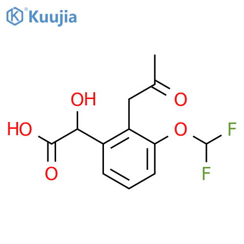 3-(Difluoromethoxy)-2-(2-oxopropyl)mandelic acid structure