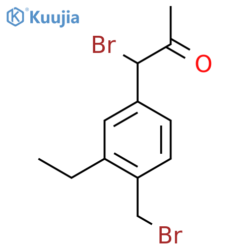 1-Bromo-1-(4-(bromomethyl)-3-ethylphenyl)propan-2-one structure