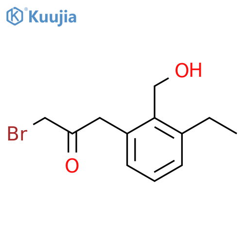 1-Bromo-3-(3-ethyl-2-(hydroxymethyl)phenyl)propan-2-one structure