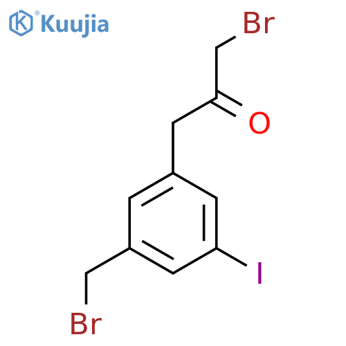 1-Bromo-3-(3-(bromomethyl)-5-iodophenyl)propan-2-one structure