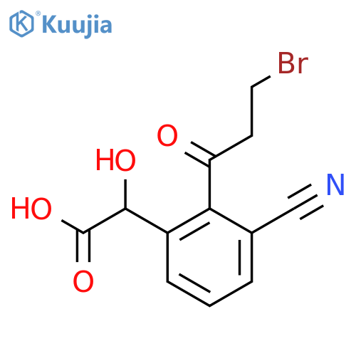 2-(3-Bromopropanoyl)-3-cyanomandelic acid structure