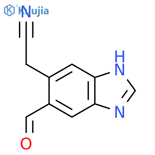 5-Formyl-1H-benzimidazole-6-acetonitrile structure