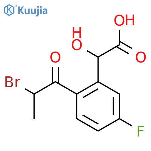 2-(2-Bromopropanoyl)-5-fluoromandelic acid structure