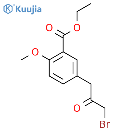 Ethyl 5-(3-bromo-2-oxopropyl)-2-methoxybenzoate structure