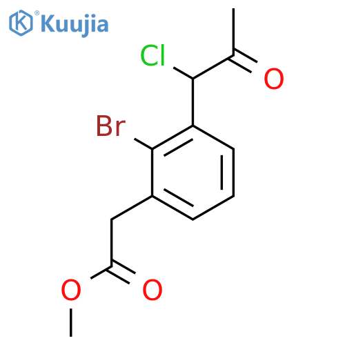 Methyl 2-bromo-3-(1-chloro-2-oxopropyl)phenylacetate structure