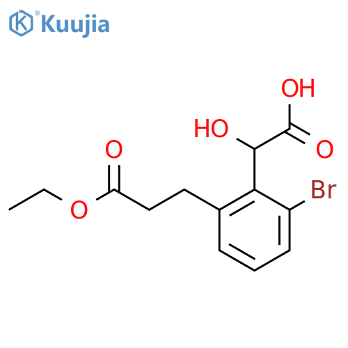 2-Bromo-6-(3-ethoxy-3-oxopropyl)mandelic acid structure