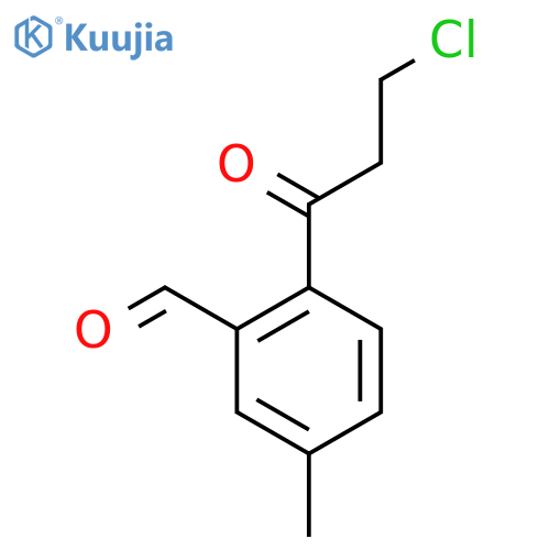 2-(3-Chloropropanoyl)-5-methylbenzaldehyde structure