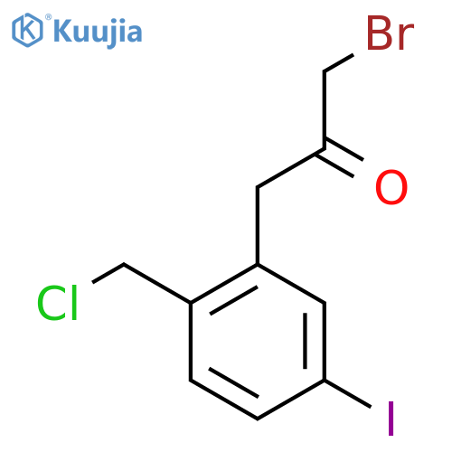1-Bromo-3-(2-(chloromethyl)-5-iodophenyl)propan-2-one structure