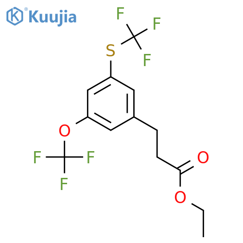Ethyl 3-(3-(trifluoromethoxy)-5-(trifluoromethylthio)phenyl)propanoate structure