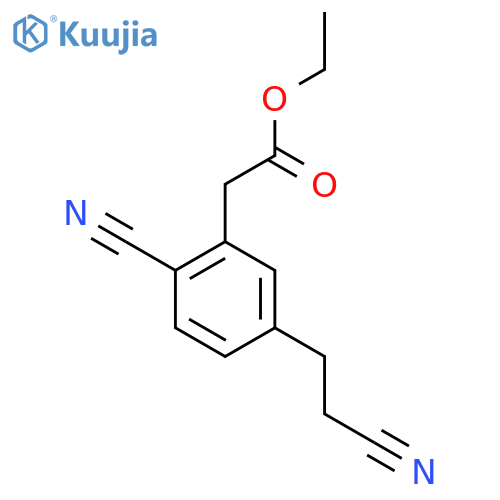 Ethyl 2-cyano-5-(2-cyanoethyl)phenylacetate structure