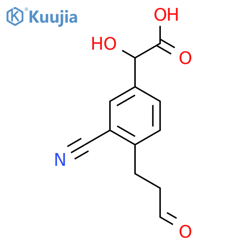 3-Cyano-4-(3-oxopropyl)mandelic acid structure