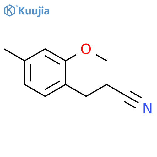 Benzenepropanenitrile, 2-methoxy-4-methyl- structure