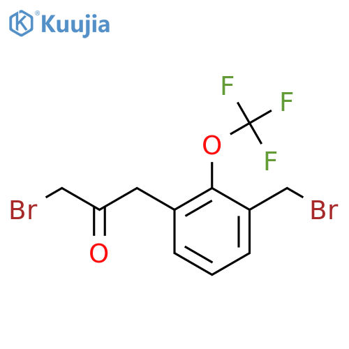 1-Bromo-3-(3-(bromomethyl)-2-(trifluoromethoxy)phenyl)propan-2-one structure