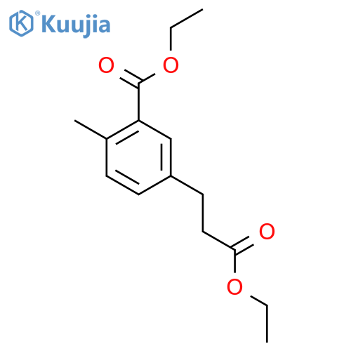 Ethyl 5-(3-ethoxy-3-oxopropyl)-2-methylbenzoate structure