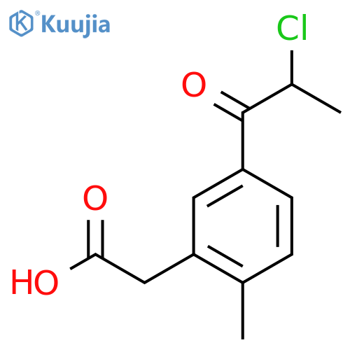 5-(2-Chloropropanoyl)-2-methylphenylacetic acid structure