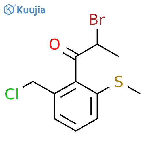 2-Bromo-1-(2-(chloromethyl)-6-(methylthio)phenyl)propan-1-one structure