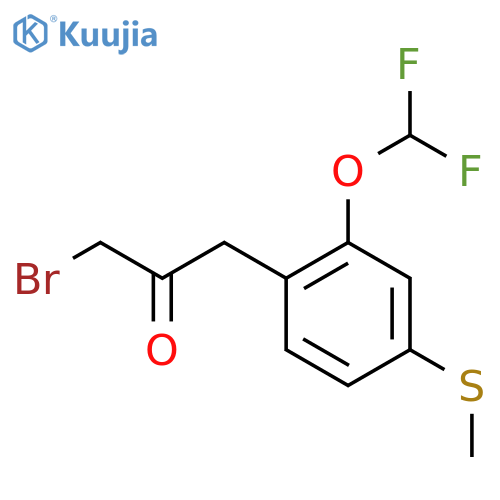 3-Bromo-1-(2-(difluoromethoxy)-4-(methylthio)phenyl)propan-2-one structure