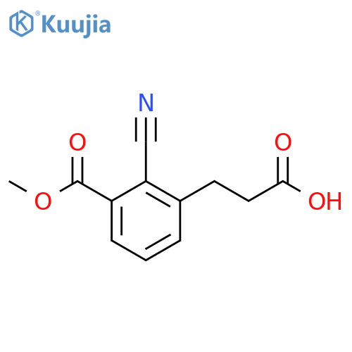 Methyl 3-(2-carboxyethyl)-2-cyanobenzoate structure