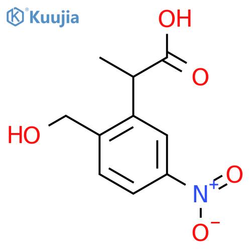 2-(Hydroxymethyl)-5-nitrophenylpropanoic acid structure