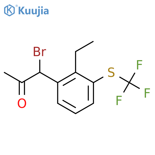 1-Bromo-1-(2-ethyl-3-(trifluoromethylthio)phenyl)propan-2-one structure