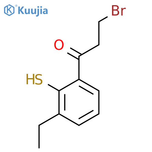 3-Bromo-1-(3-ethyl-2-mercaptophenyl)propan-1-one structure