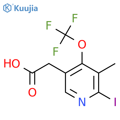 2-Iodo-3-methyl-4-(trifluoromethoxy)pyridine-5-acetic acid structure