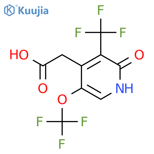 2-Hydroxy-5-(trifluoromethoxy)-3-(trifluoromethyl)pyridine-4-acetic acid structure