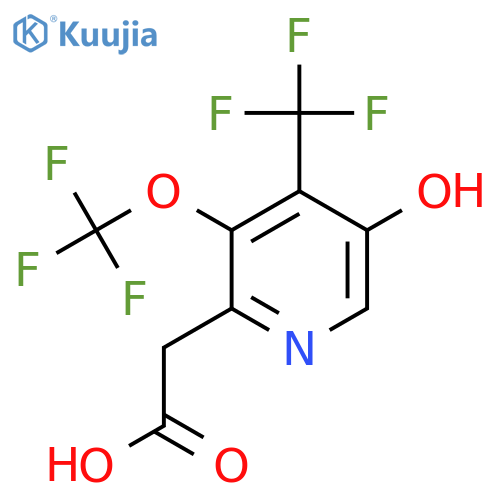 5-Hydroxy-3-(trifluoromethoxy)-4-(trifluoromethyl)pyridine-2-acetic acid structure
