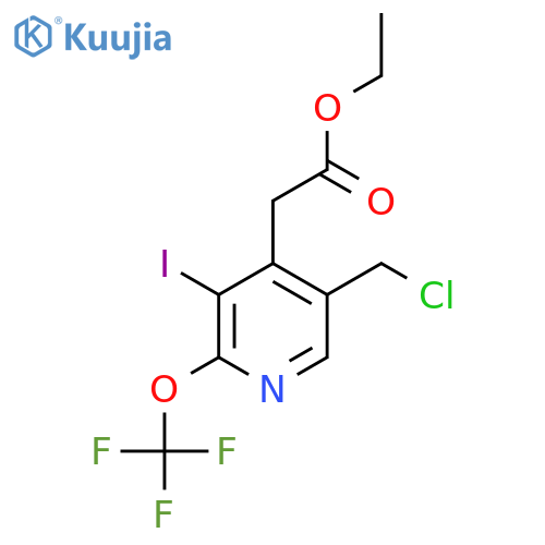 Ethyl 5-(chloromethyl)-3-iodo-2-(trifluoromethoxy)pyridine-4-acetate structure