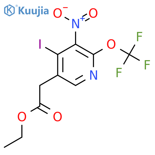 Ethyl 4-iodo-3-nitro-2-(trifluoromethoxy)pyridine-5-acetate structure