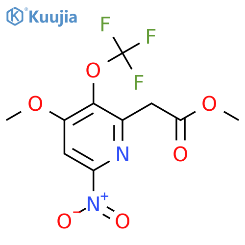 Methyl 4-methoxy-6-nitro-3-(trifluoromethoxy)pyridine-2-acetate structure