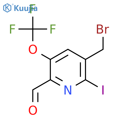 3-(Bromomethyl)-2-iodo-5-(trifluoromethoxy)pyridine-6-carboxaldehyde structure
