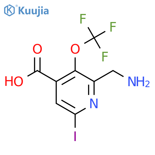 2-(Aminomethyl)-6-iodo-3-(trifluoromethoxy)pyridine-4-carboxylic acid structure