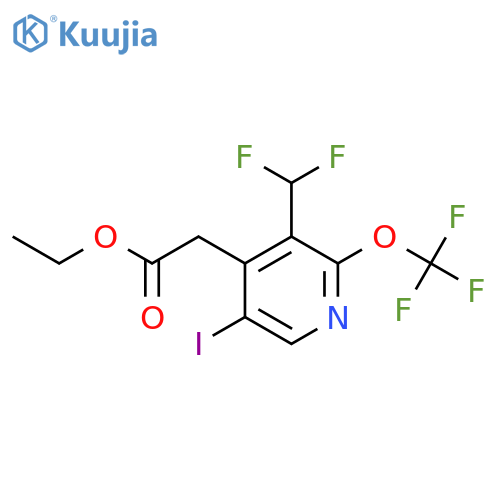 Ethyl 3-(difluoromethyl)-5-iodo-2-(trifluoromethoxy)pyridine-4-acetate structure