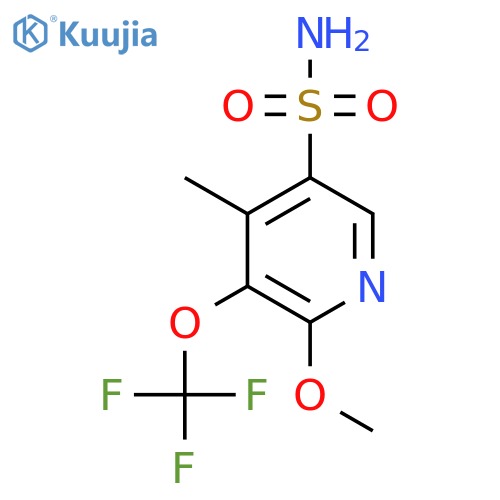 2-Methoxy-4-methyl-3-(trifluoromethoxy)pyridine-5-sulfonamide structure