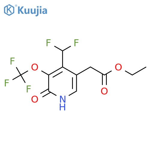 Ethyl 4-(difluoromethyl)-2-hydroxy-3-(trifluoromethoxy)pyridine-5-acetate structure