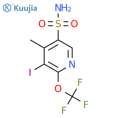 3-Iodo-4-methyl-2-(trifluoromethoxy)pyridine-5-sulfonamide structure