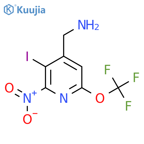 4-(Aminomethyl)-3-iodo-2-nitro-6-(trifluoromethoxy)pyridine structure