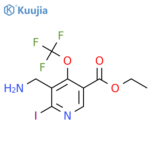 Ethyl 3-(aminomethyl)-2-iodo-4-(trifluoromethoxy)pyridine-5-carboxylate structure