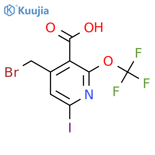 4-(Bromomethyl)-6-iodo-2-(trifluoromethoxy)pyridine-3-carboxylic acid structure
