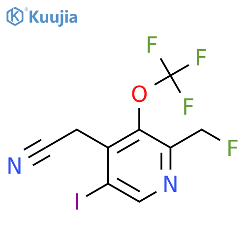 2-(Fluoromethyl)-5-iodo-3-(trifluoromethoxy)pyridine-4-acetonitrile structure