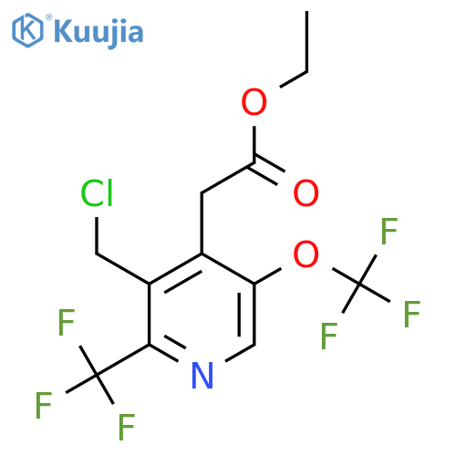 Ethyl 3-(chloromethyl)-5-(trifluoromethoxy)-2-(trifluoromethyl)pyridine-4-acetate structure