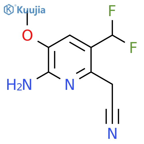 2-Amino-5-(difluoromethyl)-3-methoxypyridine-6-acetonitrile structure